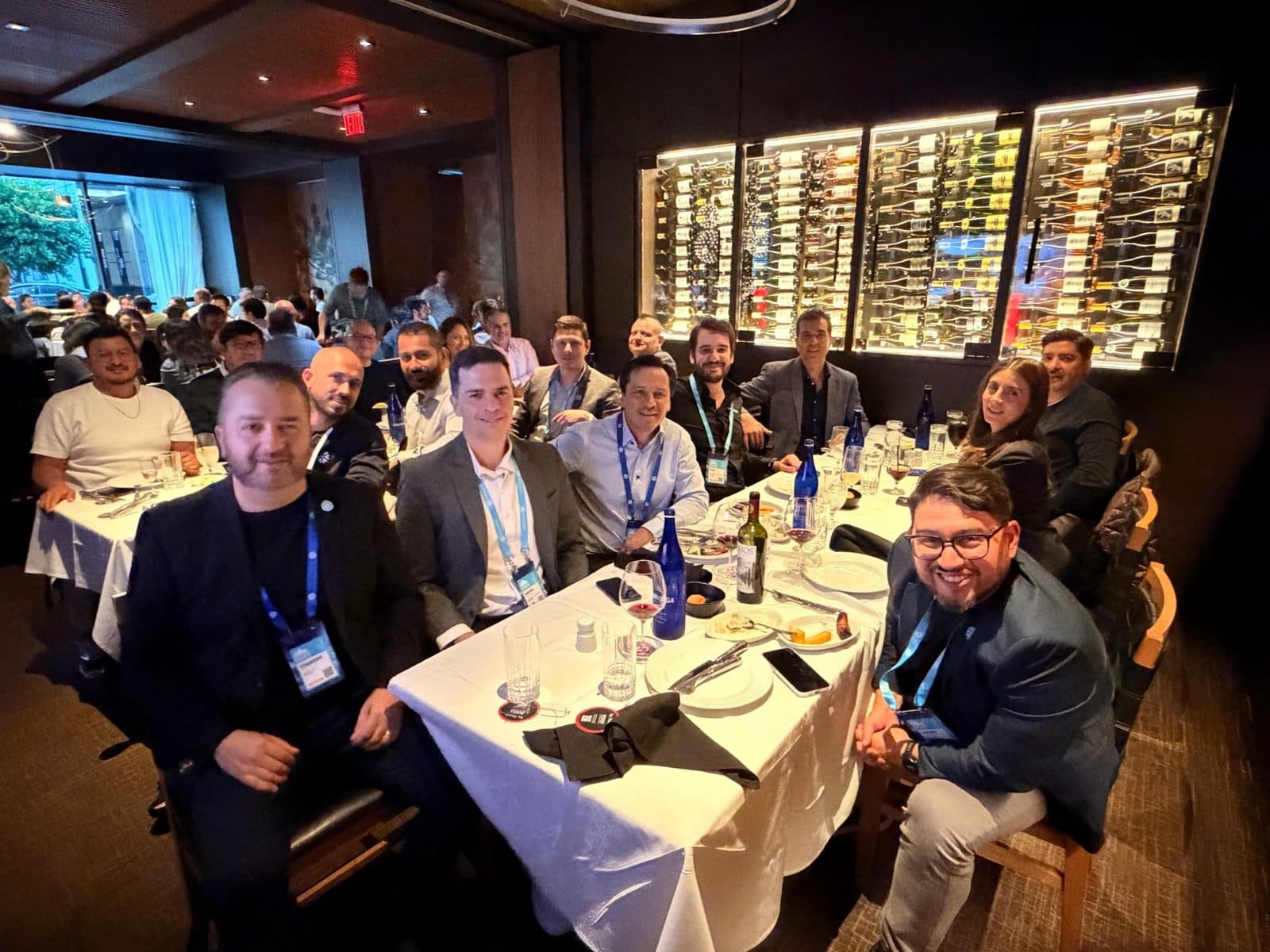 The Viewnear team and partners gathered for a team dinner
